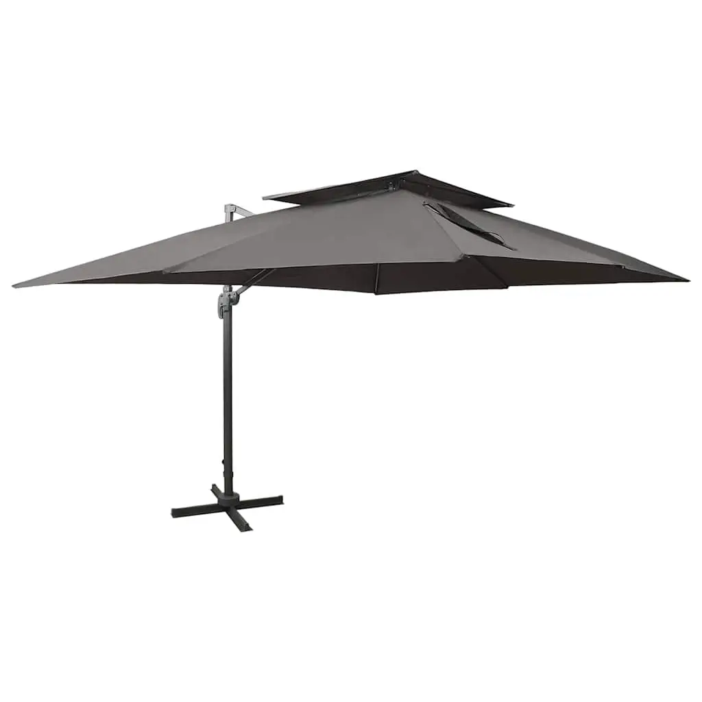 Cantilever Garden Parasol with Double Top Anthracite 400x300 cm 312373 - Home & Garden