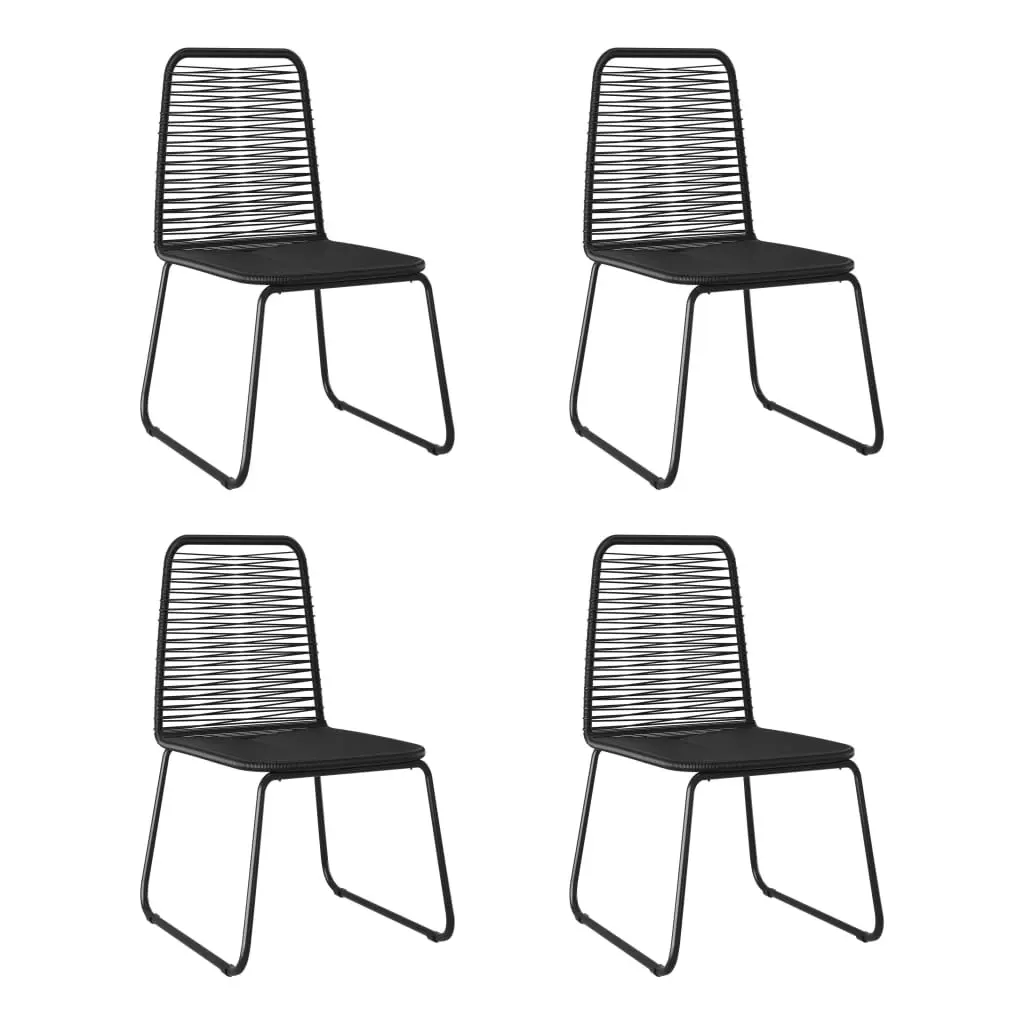 Outdoor Chairs 4 pcs Poly Rattan Black 313112 - Furniture