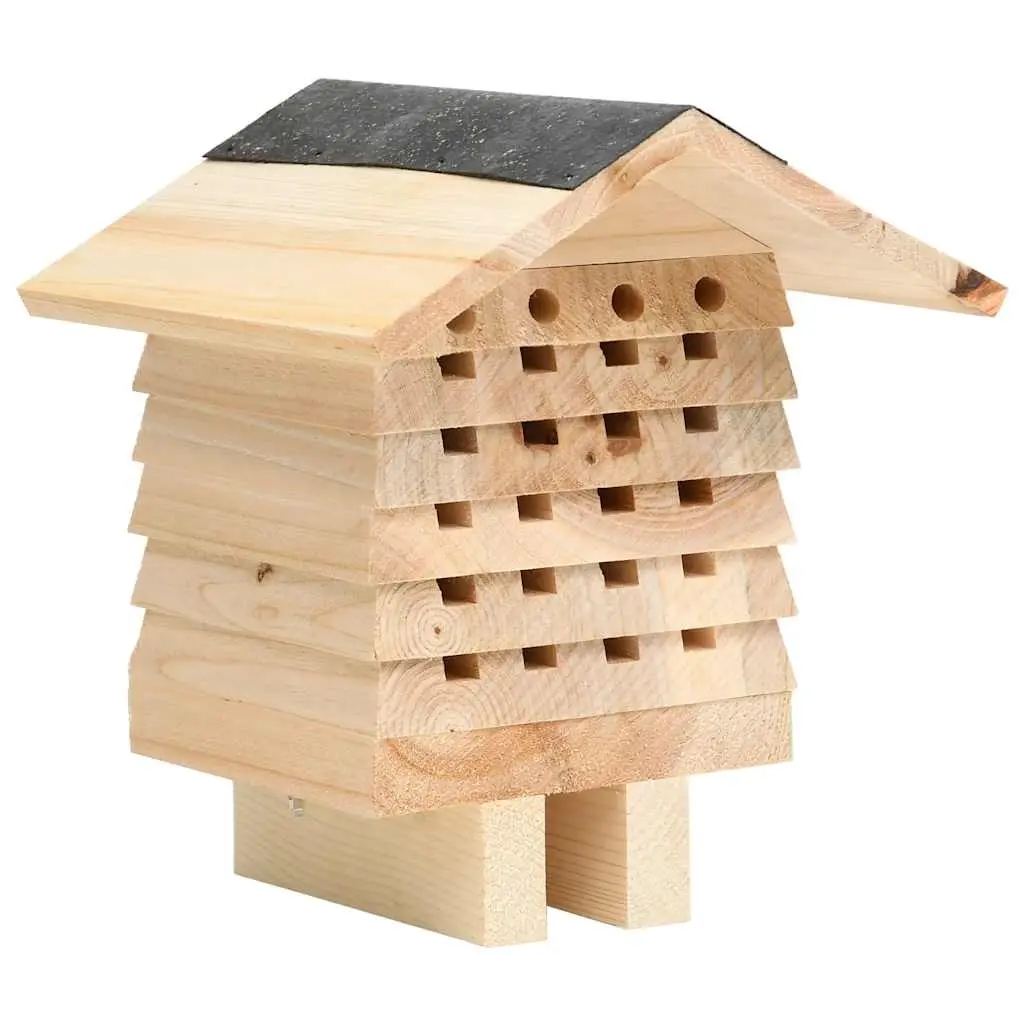 Bee Hotel Solid Firwood 22x20x20 cm 314814 - Home & Garden