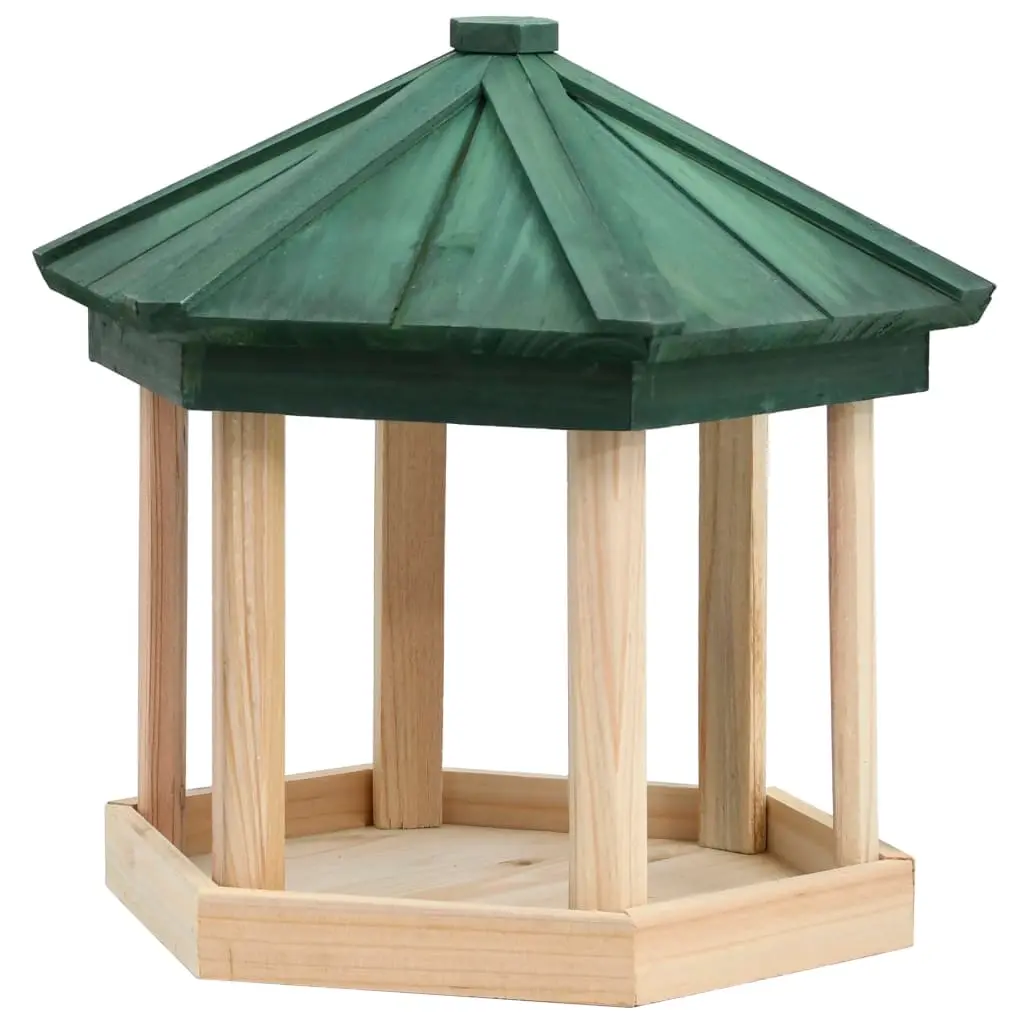Bird Feeder Octagon Solid Firwood 33x30 cm 314816 - Home & Garden