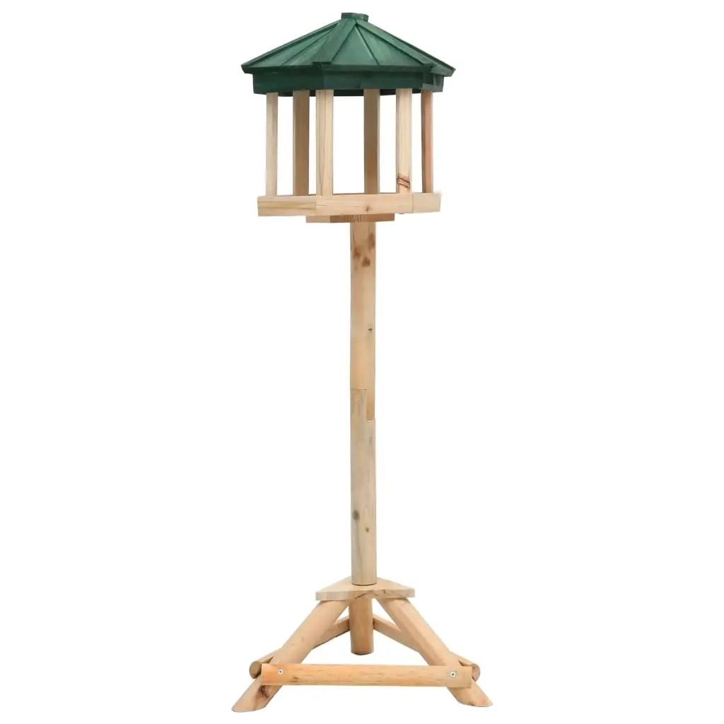 Standing Bird Feeder Solid Firwood 33x110 cm 314817 - Home & Garden