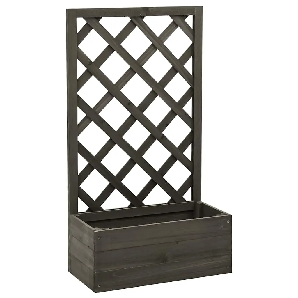 Garden Trellis Planter Grey 50x25x90 cm Solid Firwood 314831 - Home & Garden