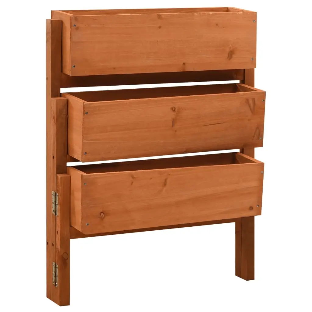 Garden Folding Planter Orange 60x14x75 cm Solid Firwood 314840 - Home & Garden