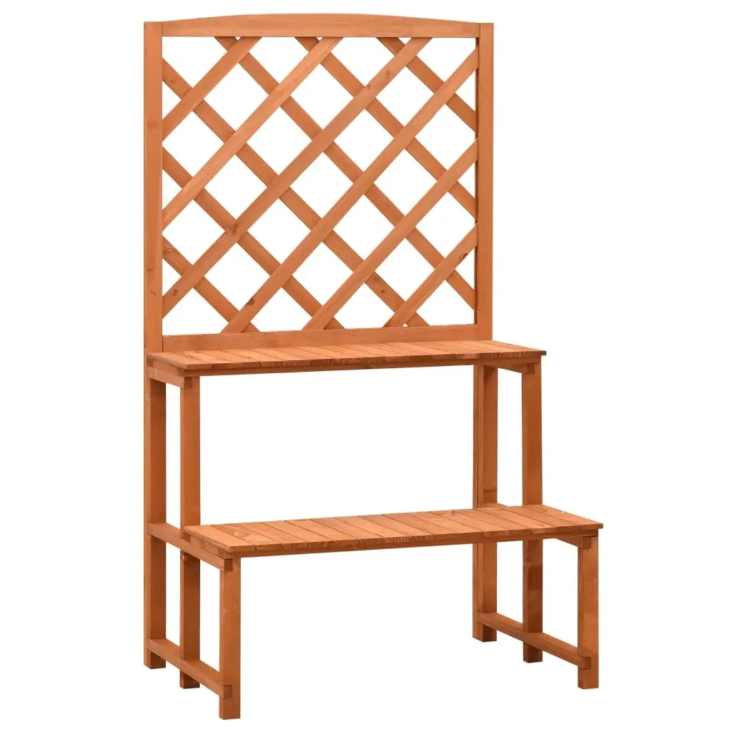 Plant Stand with Trellis Orange 70x42x120 cm Solid Firwood 314842 - Home & Garden