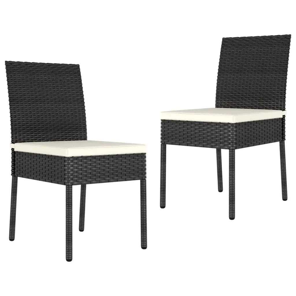 Garden Dining Chairs 2 pcs Poly Rattan Black 315106 - Furniture