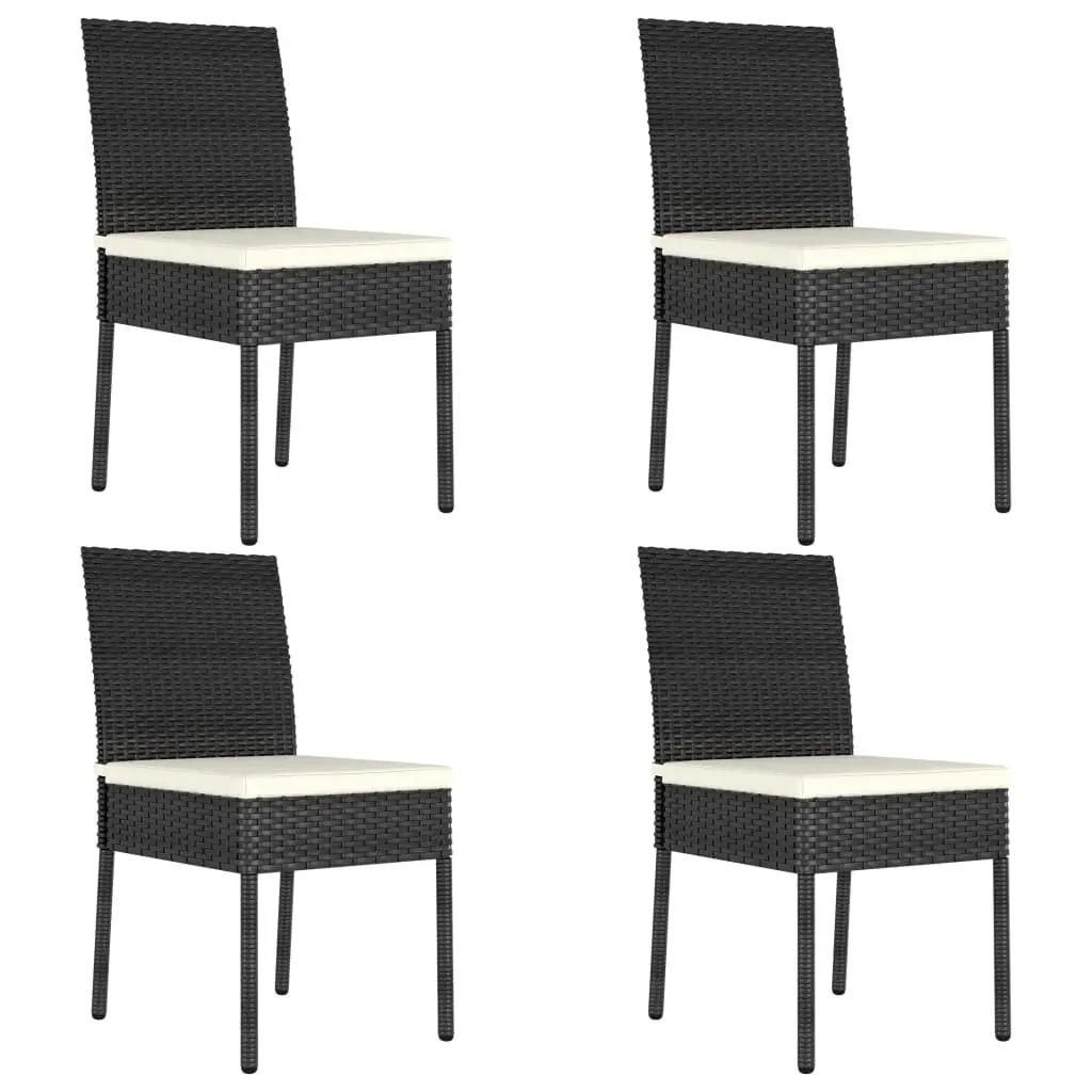 Garden Dining Chairs 4 pcs Poly Rattan Black 315107 - Furniture