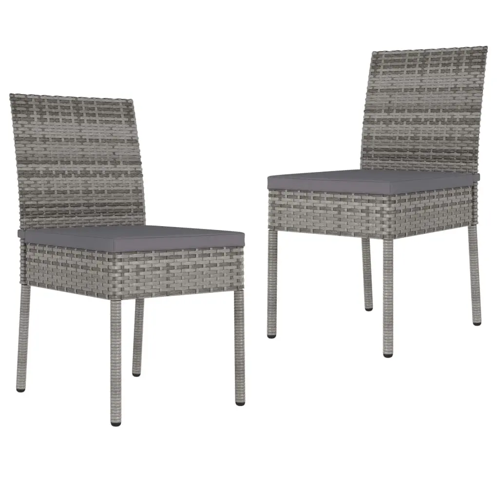 Garden Dining Chairs 2 pcs Poly Rattan Grey 315108 - Furniture