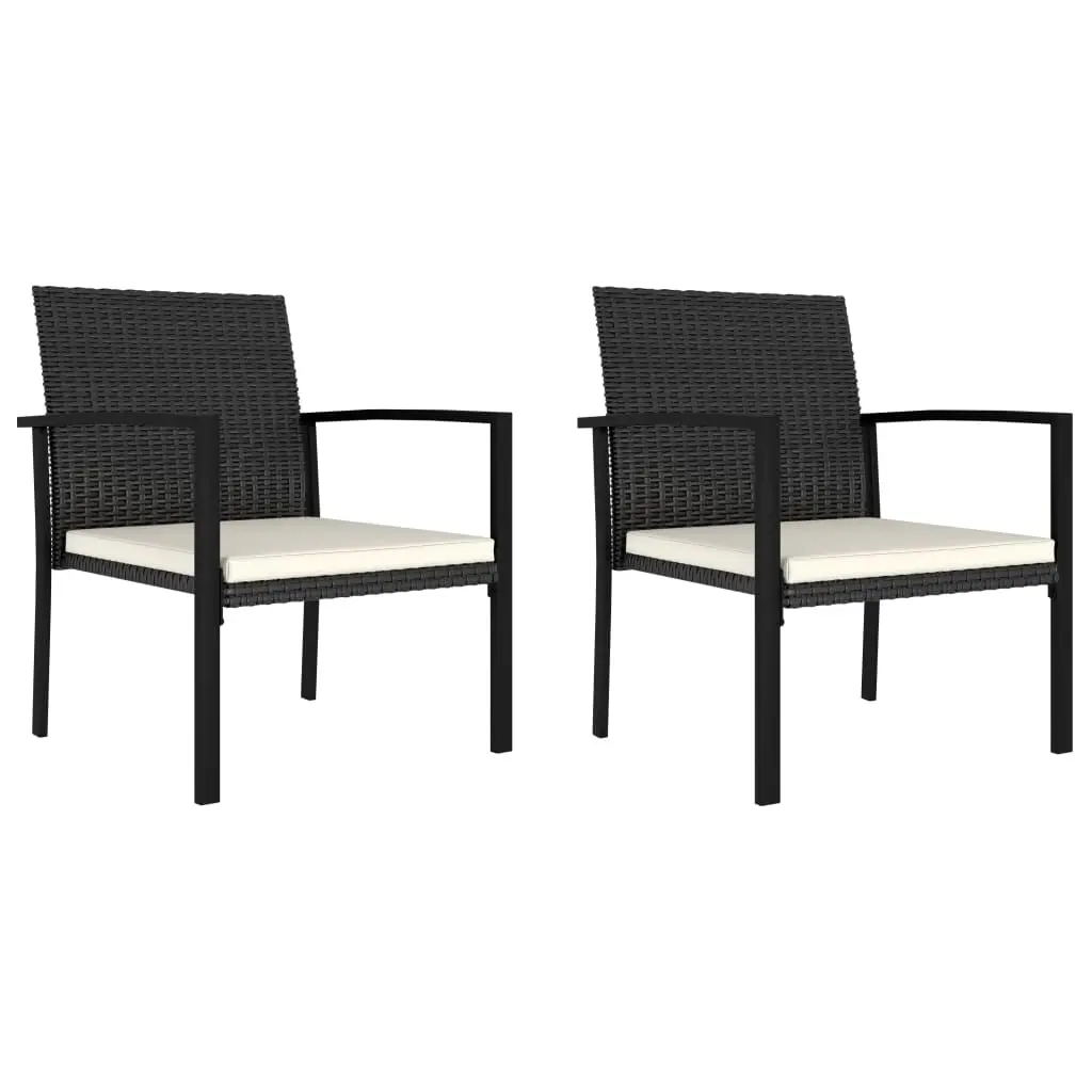 Garden Dining Chairs 2 pcs Poly Rattan Black 315110 - Furniture