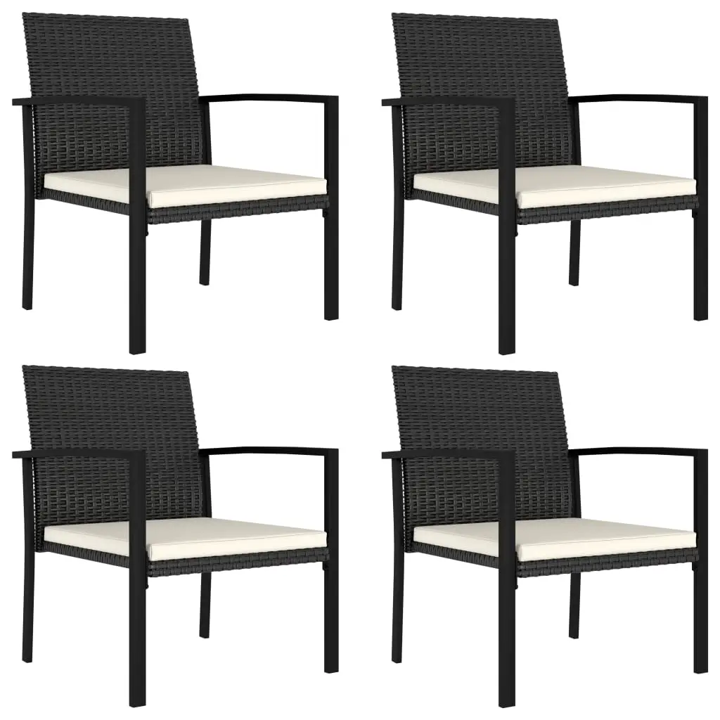 Garden Dining Chairs 4 pcs Poly Rattan Black 315111 - Furniture