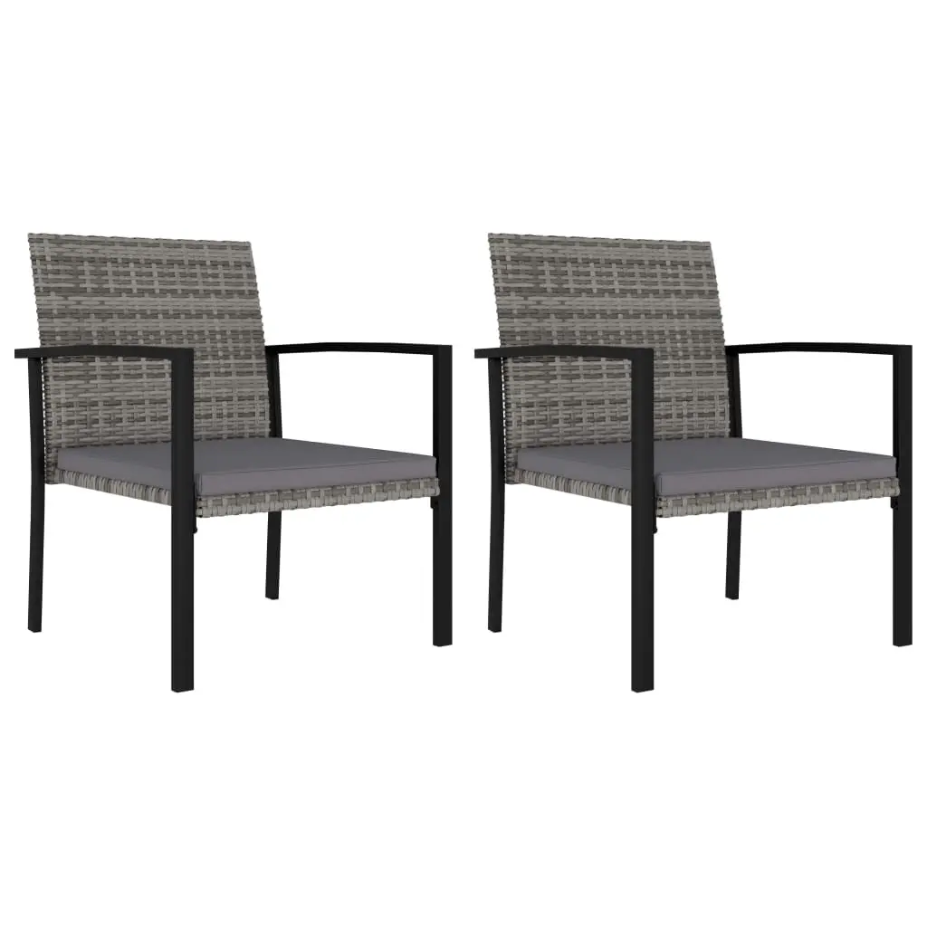 Garden Dining Chairs 2 pcs Poly Rattan Grey 315112 - Furniture