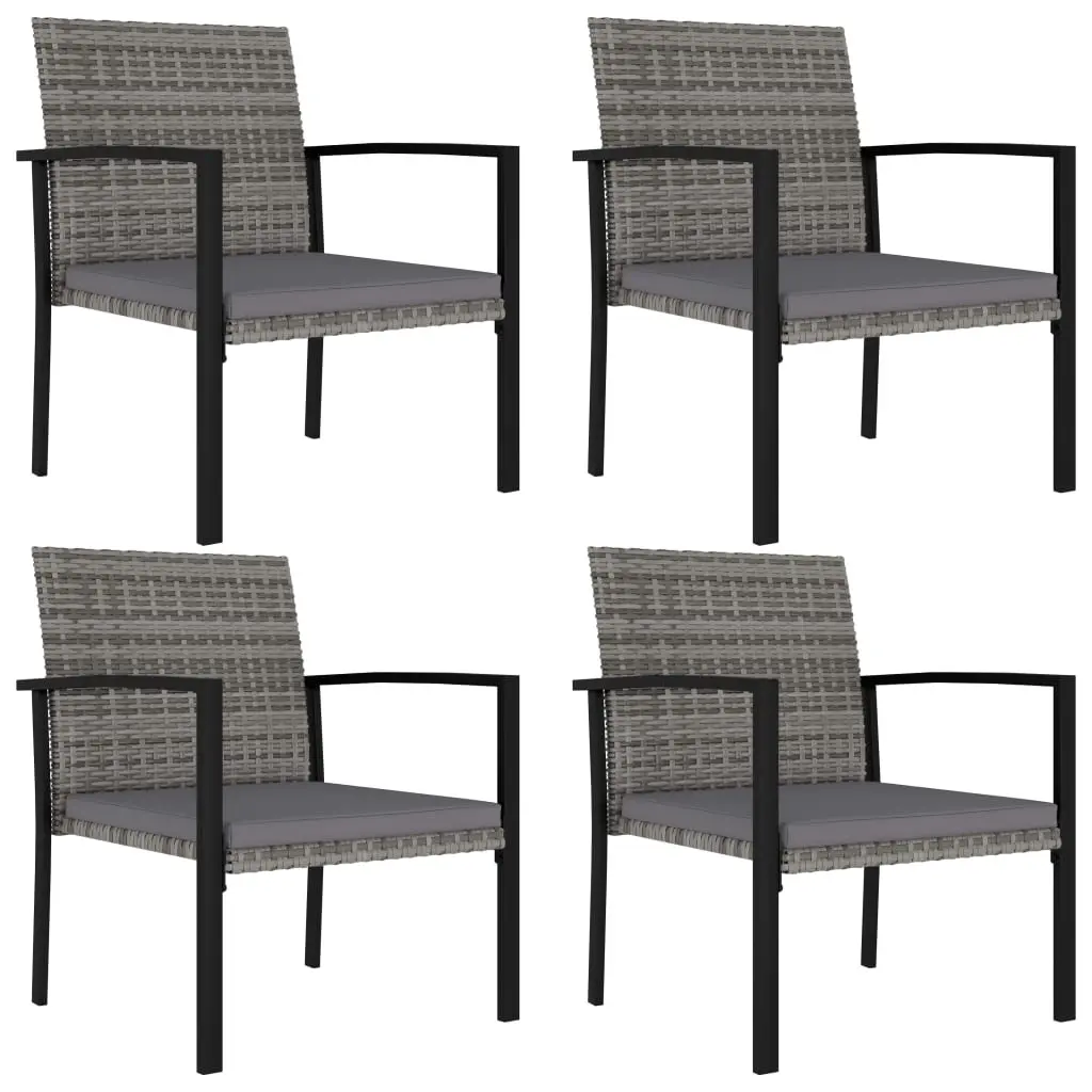 Garden Dining Chairs 4 pcs Poly Rattan Grey 315113 - Furniture
