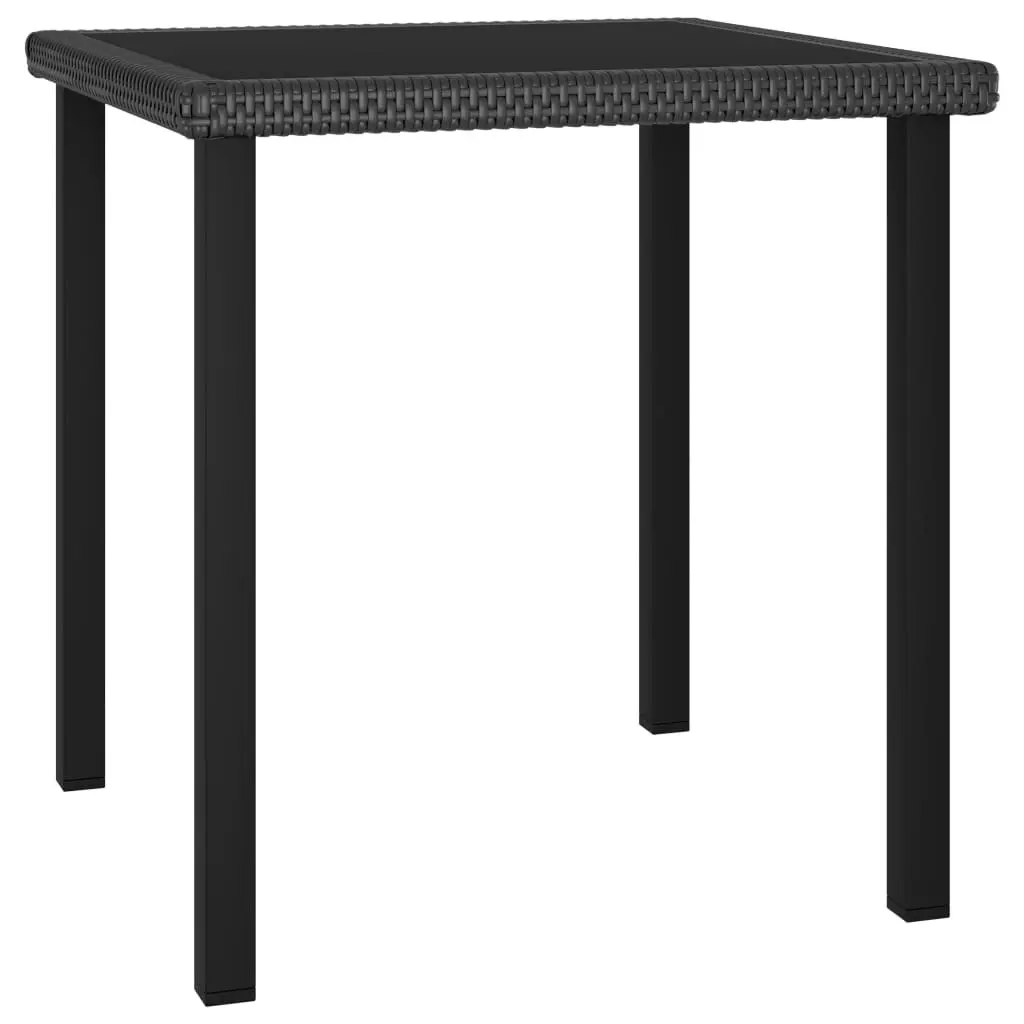 Garden Dining Table Black 70x70x73 cm Poly Rattan 315114 - Furniture
