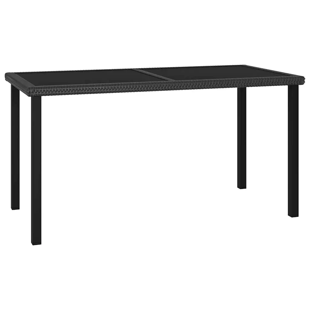 Garden Dining Table Black 140x70x73 cm Poly Rattan 315115 - Furniture