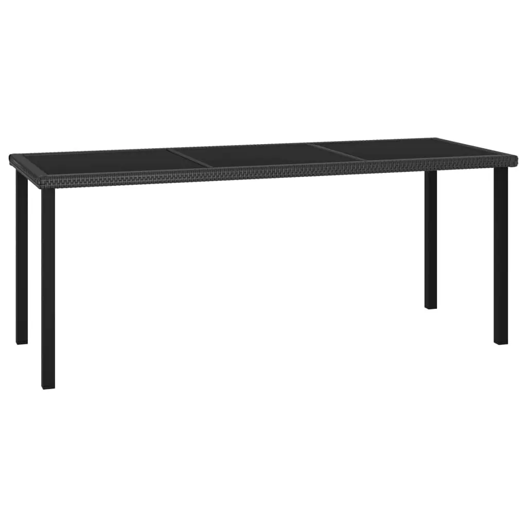 Garden Dining Table Black 180x70x73 cm Poly Rattan 315116 - Furniture