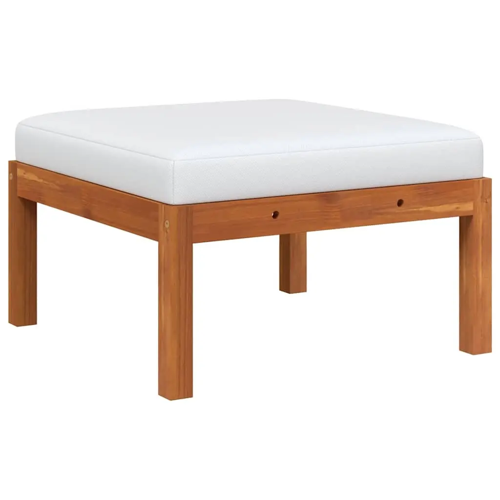 Garden Footstool with Cushion Solid Acacia Wood 312430 - Furniture