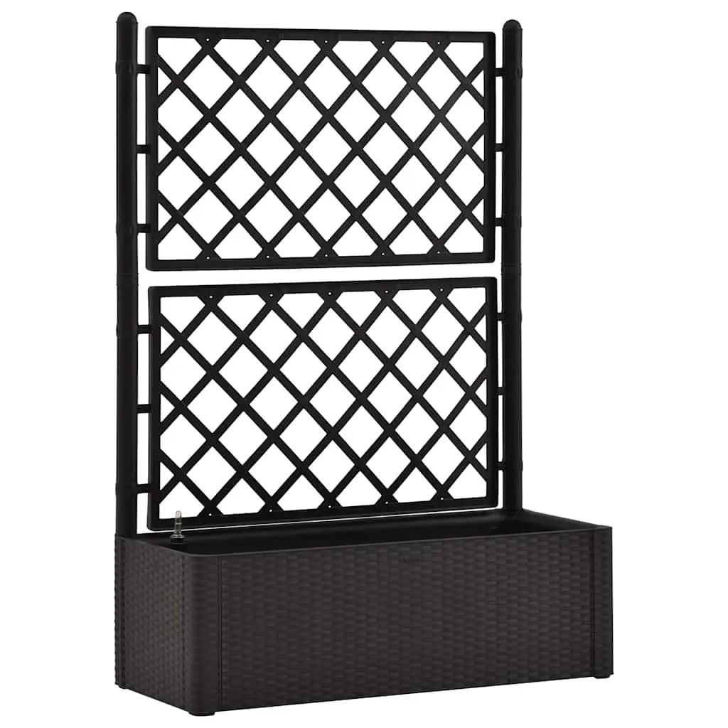 Garden Raised Bed with Trellis and Self Watering System Anthracite 313969 - Home & Garden
