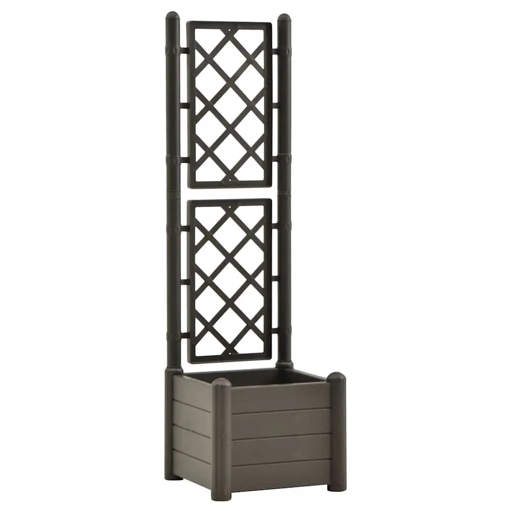 Garden Planter with Trellis 43x43x142 cm PP Anthracite 313981 - Home & Garden