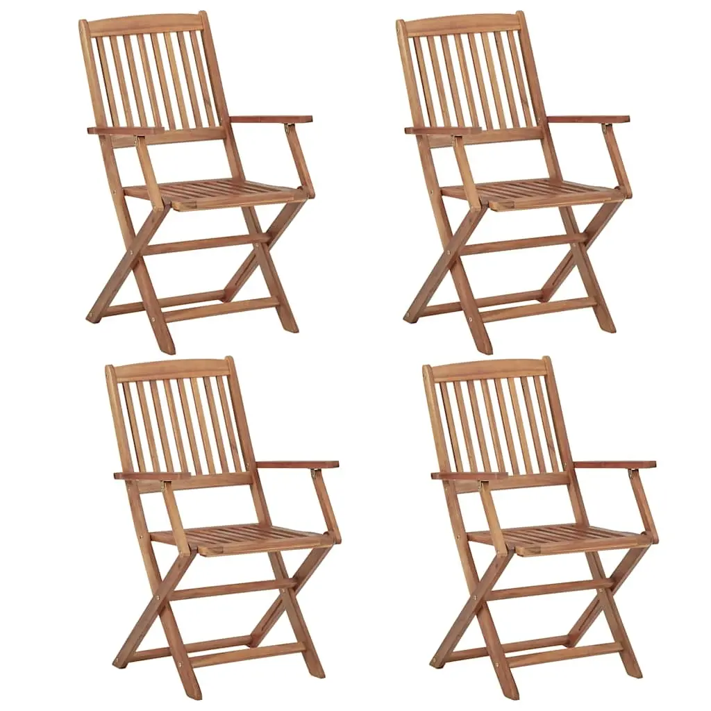 Folding Outdoor Chairs 4 pcs Solid Acacia Wood 313602 - Furniture