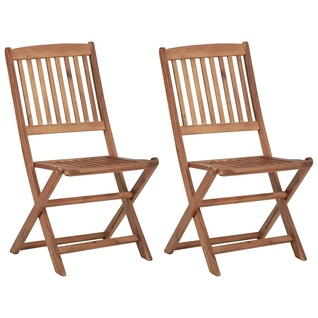 Folding Outdoor Chairs 2 pcs Solid Acacia Wood 313603 - Furniture
