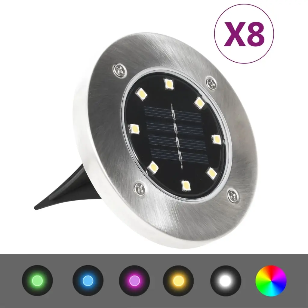 Solar Ground Lights 8 pcs LED Lights RGB Colour 315695 - Home & Garden