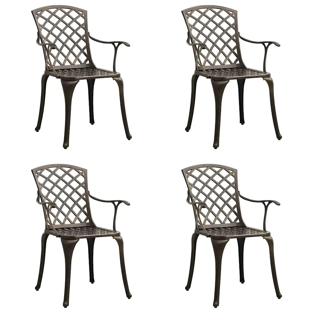 Garden Chairs 4 pcs Cast Aluminium Bronze 315571 - Furniture
