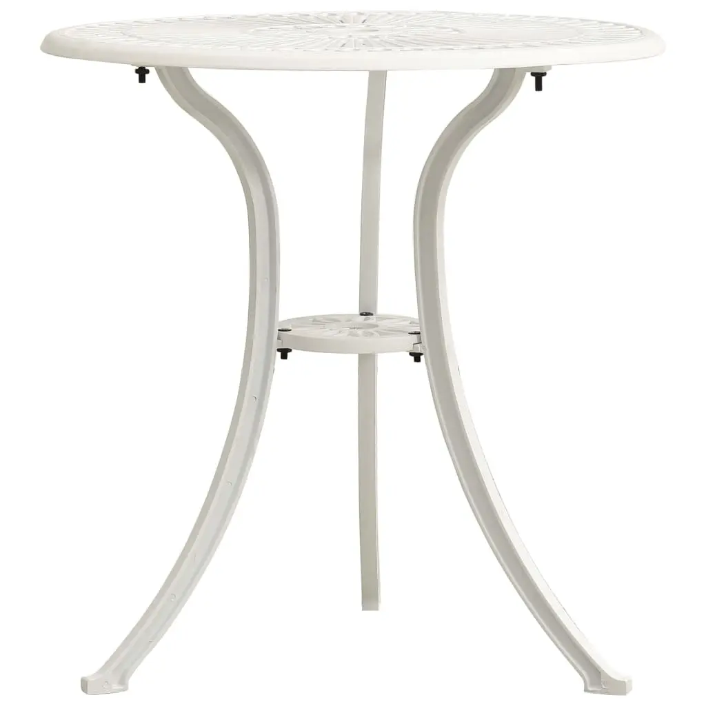 Garden Table White 62x62x65 cm Cast Aluminium 315581 - Furniture