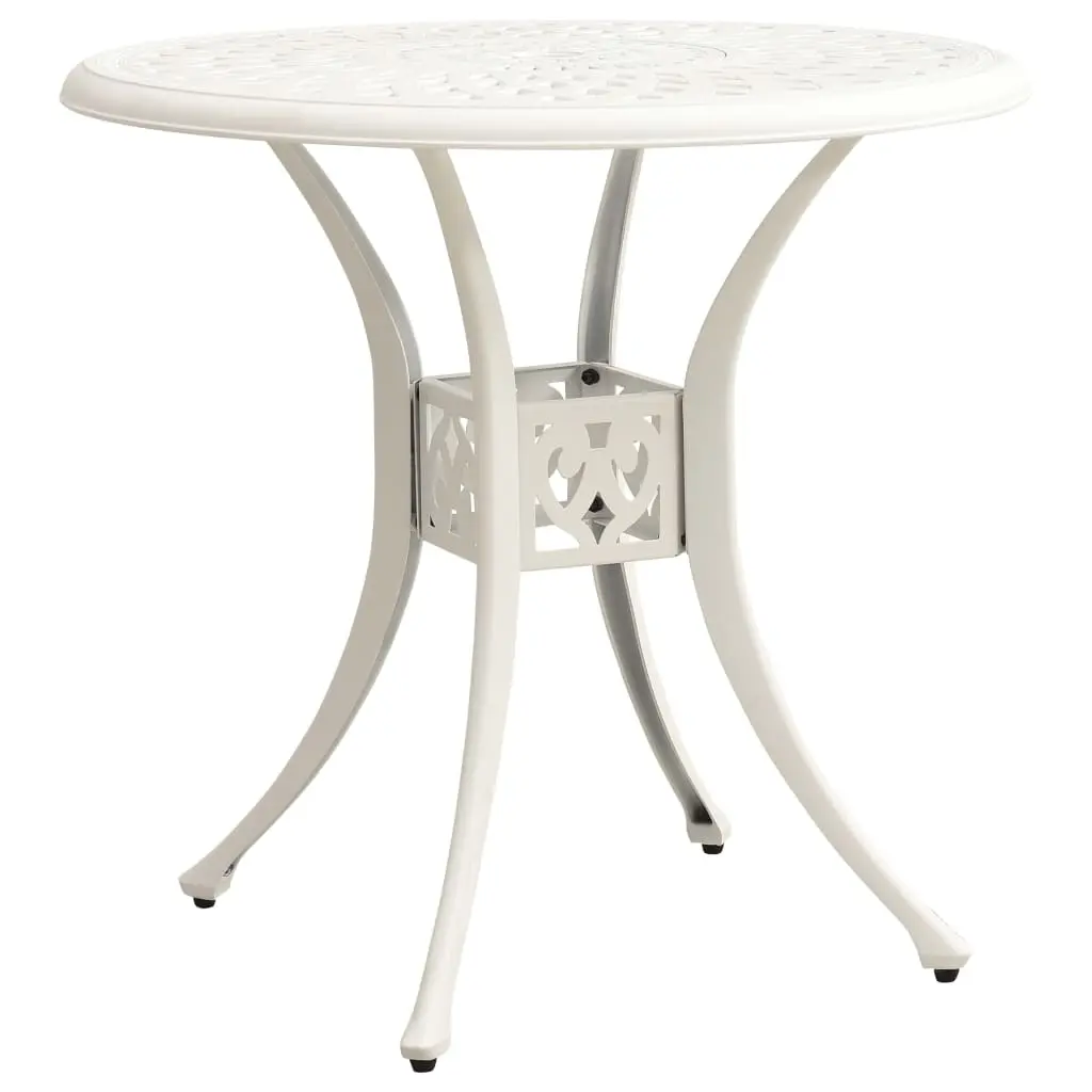 Garden Table White 78x78x72 cm Cast Aluminium 315584 - Furniture