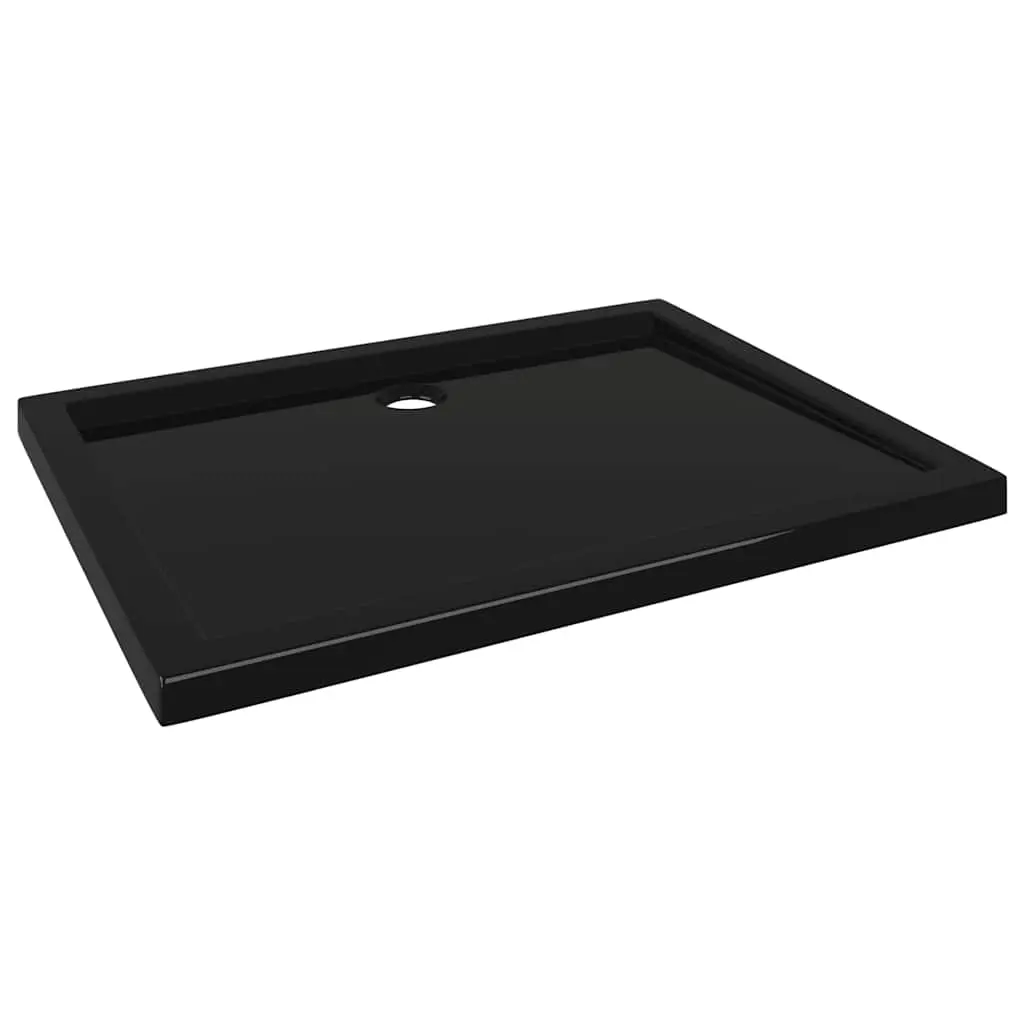 Rectangular ABS Shower Base Tray Black 80x100 cm 148912 - Hardware