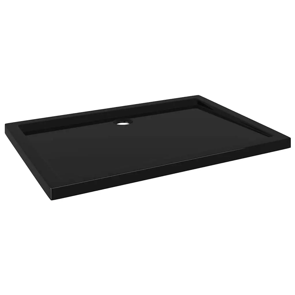 Rectangular ABS Shower Base Tray Black 80x110 cm 148918 - Hardware