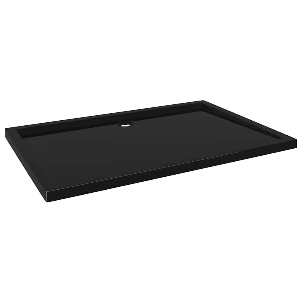 Rectangular ABS Shower Base Tray Black 80x120 cm 148919 - Hardware