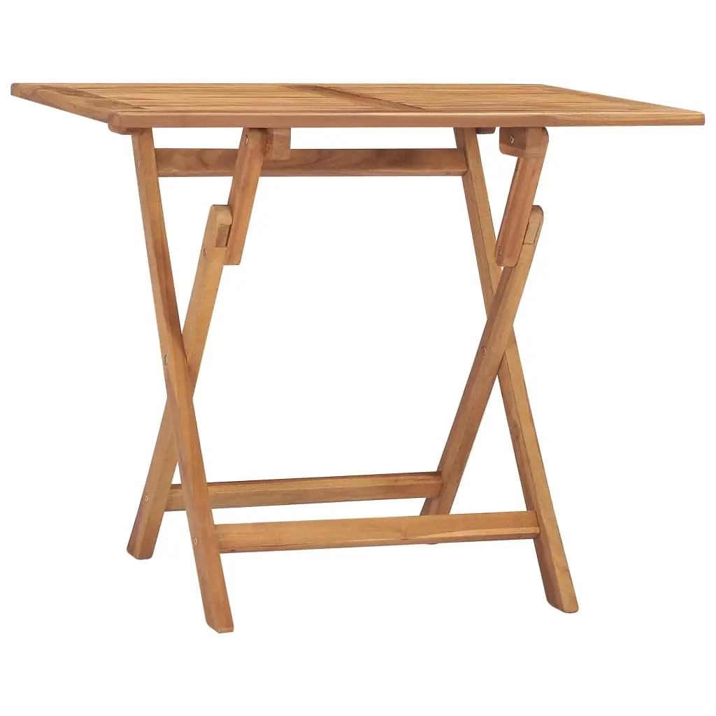 Folding Garden Dining Table 90x60x75 cm Solid Teak Wood 315445 - Furniture