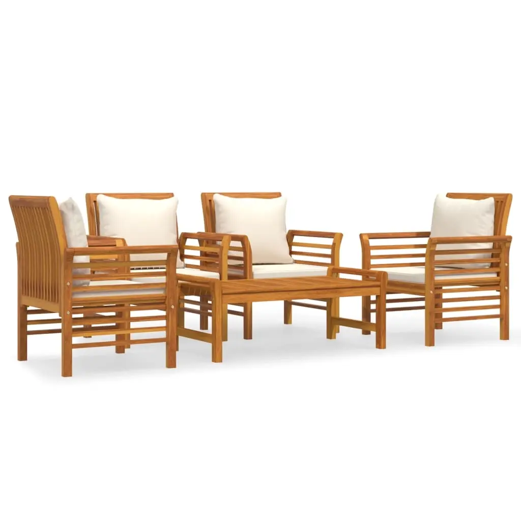 5 Piece Garden Lounge Set with Cushions Solid Wood Acacia 3058097 - Furniture