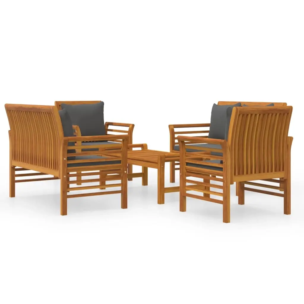 5 Piece Garden Lounge Set with Cushions Solid Wood Acacia 3058100 - Furniture