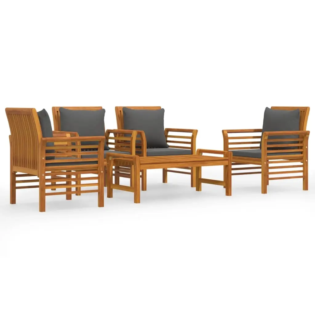 5 Piece Garden Lounge Set with Cushions Solid Wood Acacia 3058101 - Furniture