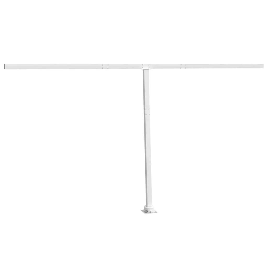 Awning Post Set White 450x245 cm Iron 315091 - Home & Garden