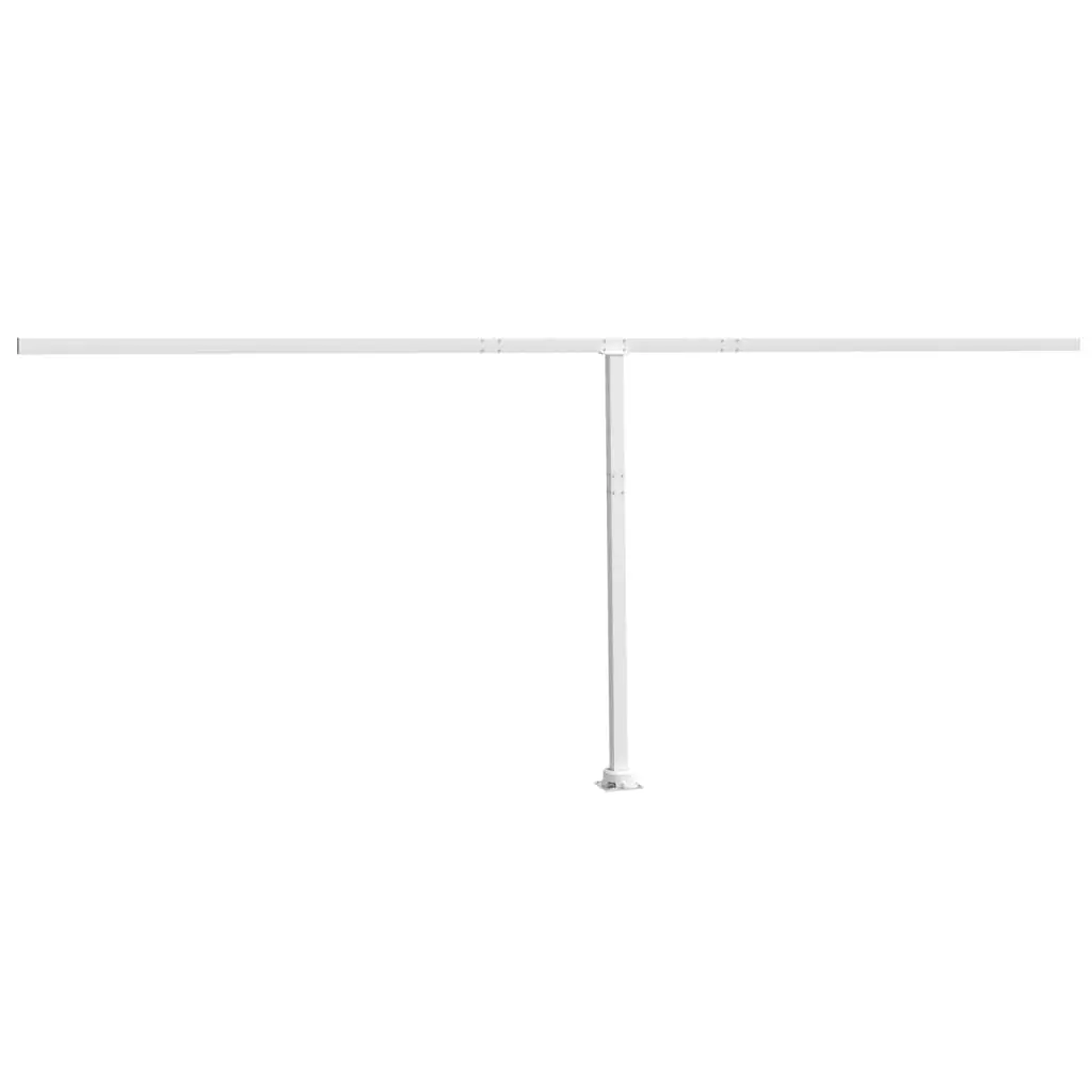 Awning Post Set White 600x245 cm Iron 315092 - Home & Garden