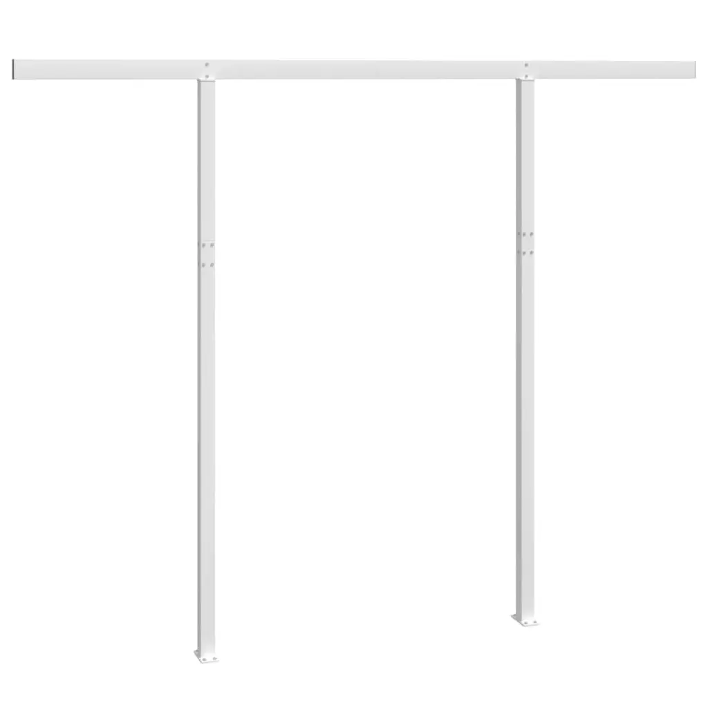 Awning Post Set White 300x245 cm Iron 315093 - Home & Garden