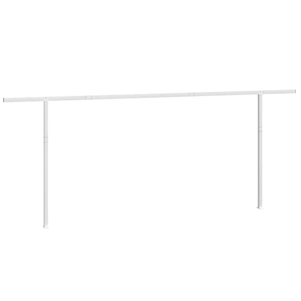 Awning Post Set White 600x245 cm Iron 315095 - Home & Garden