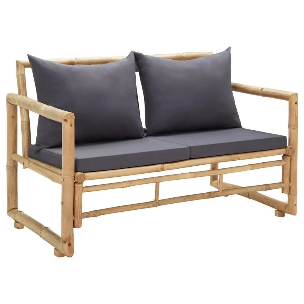 Garden Bench with Cushions 115 cm Bamboo 315597 - Furniture