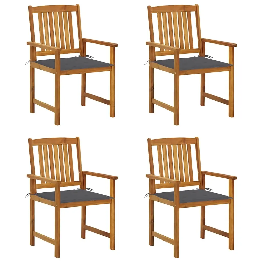 Garden Chairs with Cushions 4 pcs Solid Acacia Wood 3061168 - Furniture