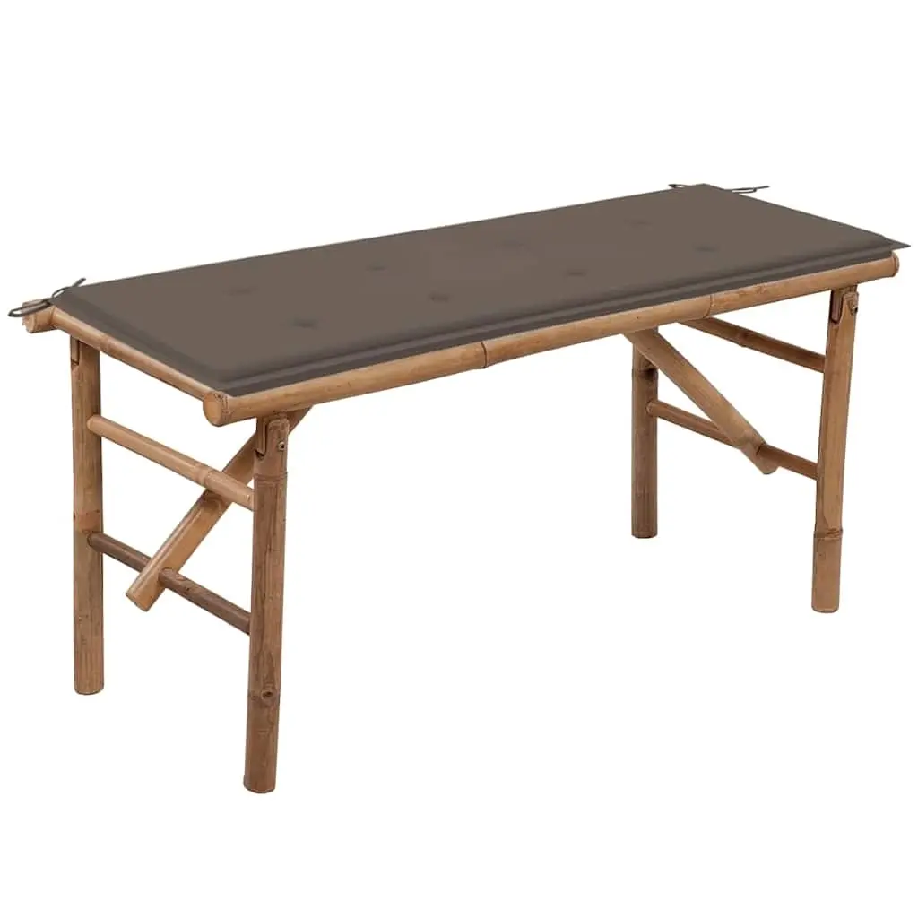 Folding Garden Bench with Cushion 118 cm Bamboo 3063857 - Furniture