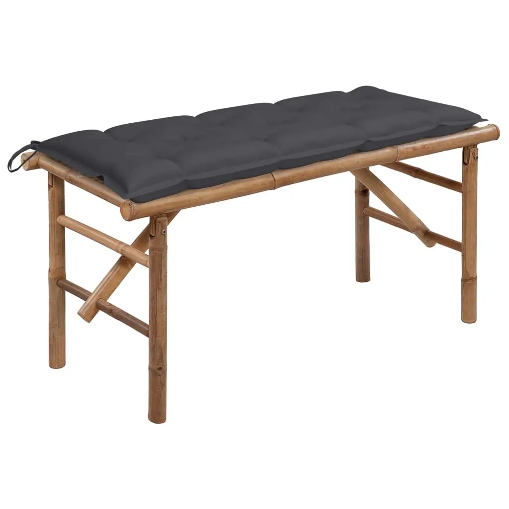 Folding Garden Bench with Cushion 118 cm Bamboo 3063864 - Furniture