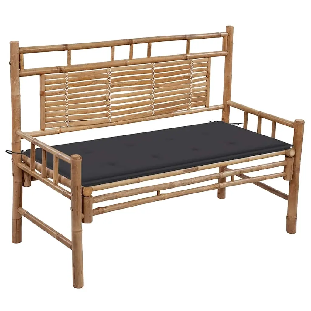 Garden Bench with Cushion 120 cm Bamboo 3063876 - Furniture