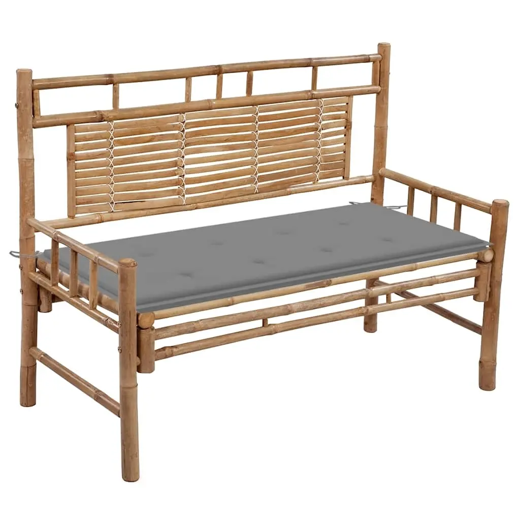 Garden Bench with Cushion 120 cm Bamboo 3063877 - Furniture