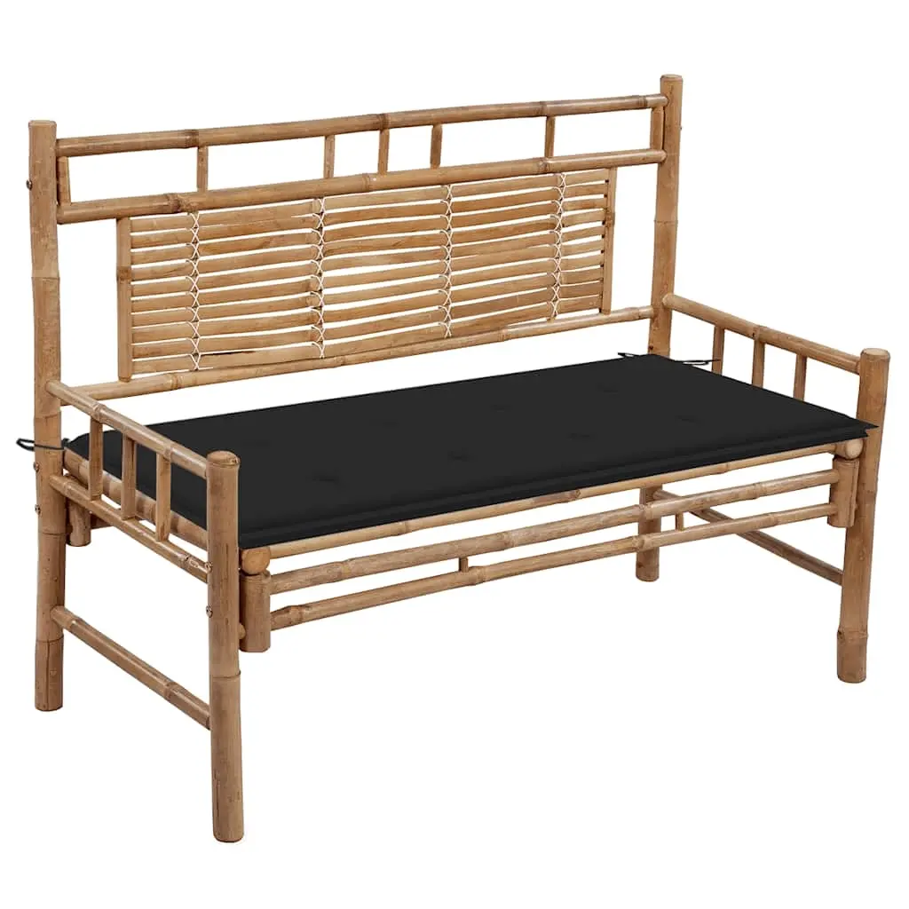 Garden Bench with Cushion 120 cm Bamboo 3063883 - Furniture