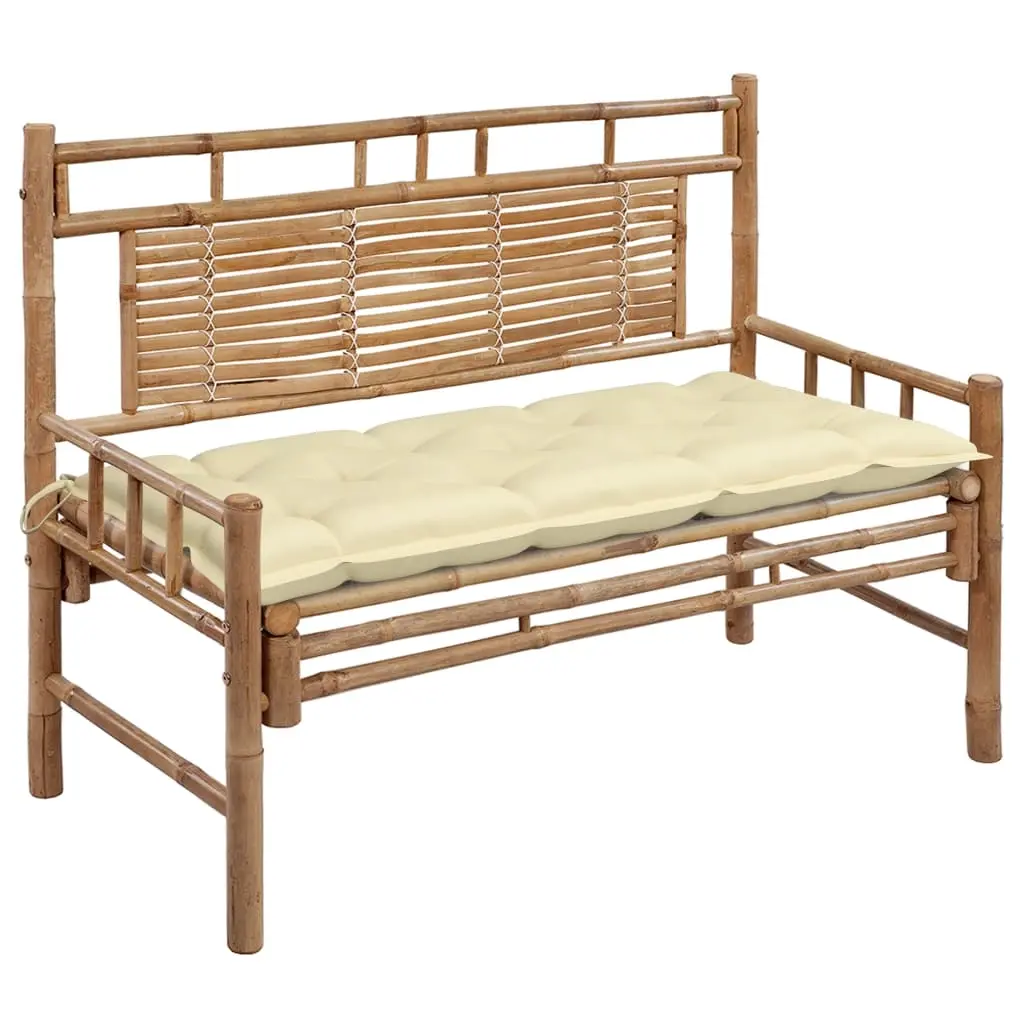 Garden Bench with Cushion 120 cm Bamboo 3063893 - Furniture