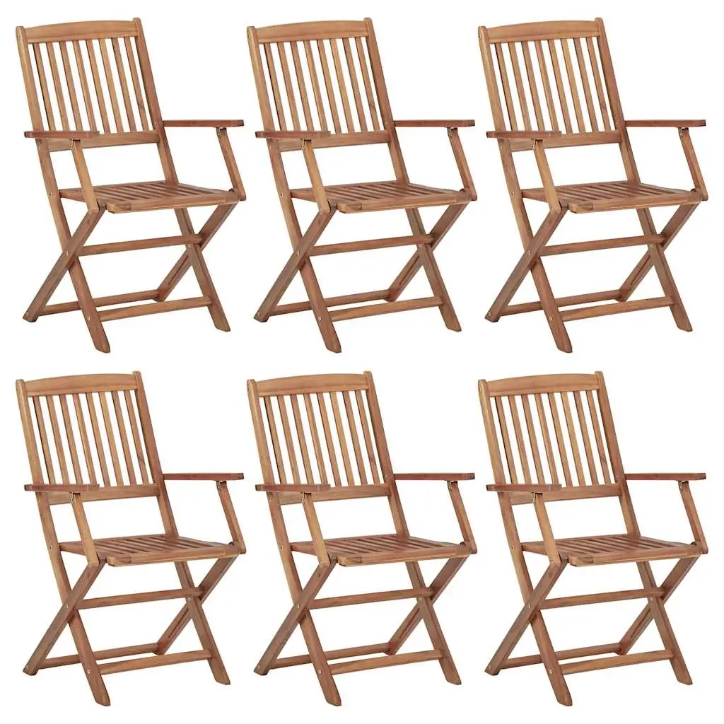 Folding Garden Chairs 6 pcs Solid Wood Acacia 3065521 - Furniture
