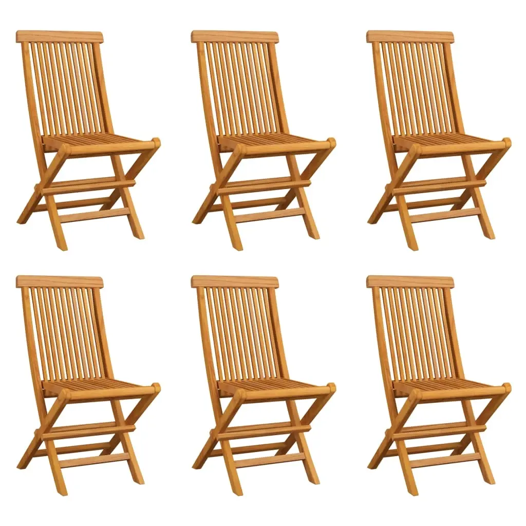 Folding Garden Chairs 6 pcs Solid Teak Wood 3065527 - Furniture