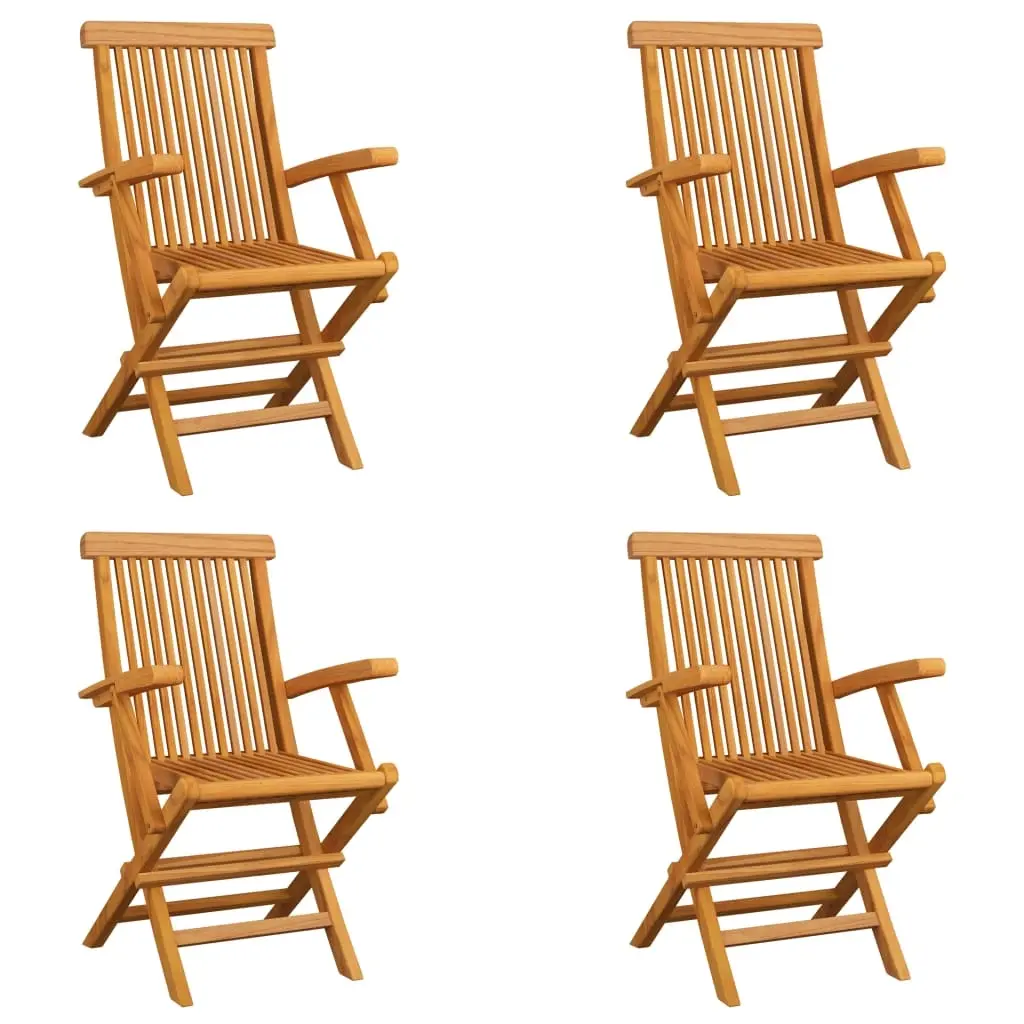 Folding Garden Chairs 4 pcs Solid Teak Wood 3065528 - Furniture