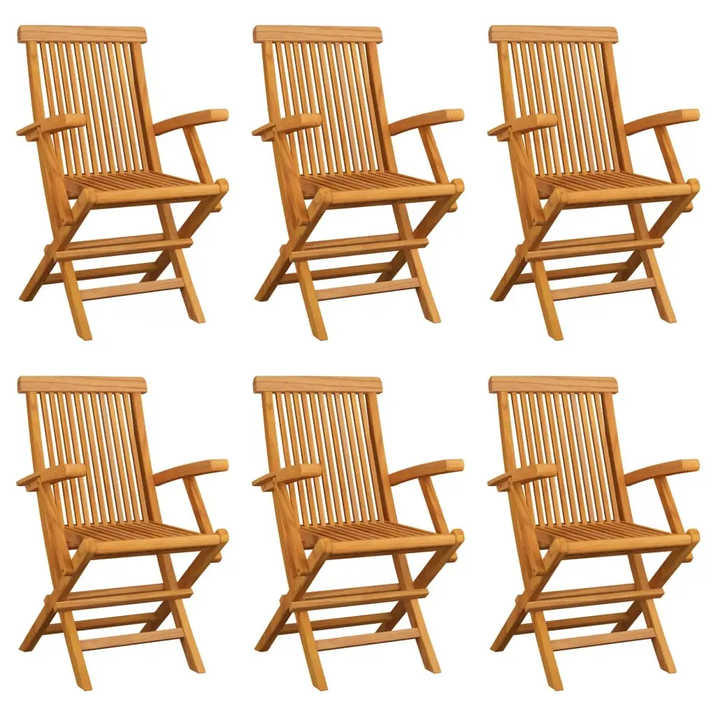 Folding Garden Chairs 6 pcs Solid Teak Wood 3065529 - Furniture